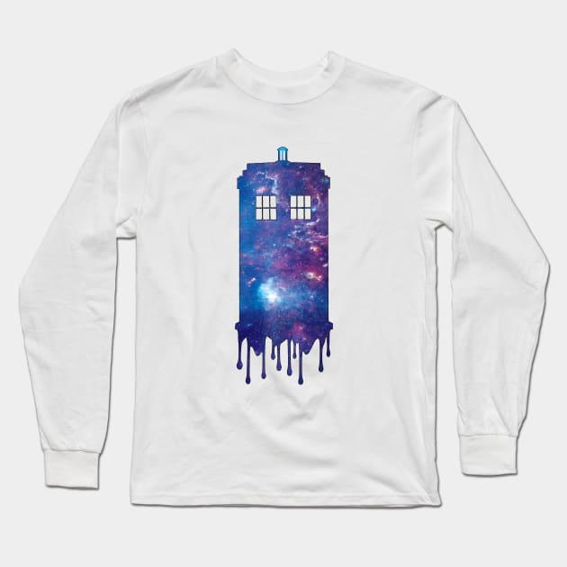 Galaxy Tardis Long Sleeve T-Shirt by octoberaine